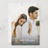 Elegant chique script foto bruiloft Bewaar de datu Kaart (Achterkant)