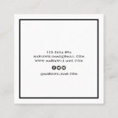 Elegant chique wit modern vierkant minimalistisch vierkante visitekaartje (Achterkant)