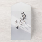 Elegant chique zilveren Roos zomer bloemenbruiloft All In One Uitnodiging (Buitenkant)