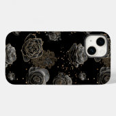 Elegant chique zwart en goud glitter patroon Case-Mate iPhone case (Achterkant (horizontaal))