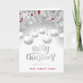 Elegant Chis Kerstbal, White Holiday Kaart (Voorkant)