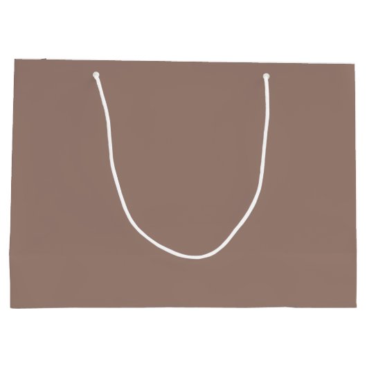 Elegant Choc Brown 9C7F74 Large Gift Bag Groot Cadeauzakje (Achterkant)