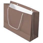 Elegant Choc Brown 9C7F74 Large Gift Bag Groot Cadeauzakje (Voorkant Gekanteld)