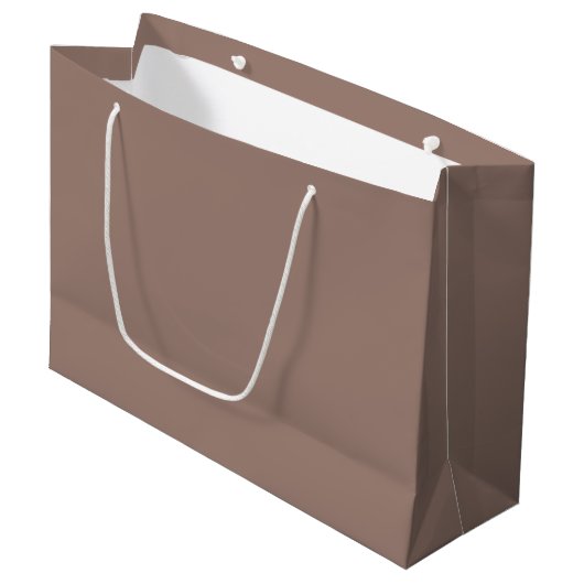 Elegant Choc Brown 9C7F74 Large Gift Bag Groot Cadeauzakje (Voorkant Gekanteld)