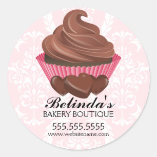 Elegant Chocolade Cupcake Stickers