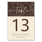 Élégant Chocolat Mocha Mariage Numéros de table Do (Par défaut)