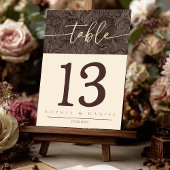 Élégant Chocolat Mocha Mariage Numéros de table Do