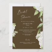 Elegant Chocolate Brown Hydrangea Vrijgezellenfees Kaart (Voorkant)