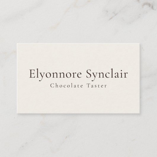 Elegant Chocolate Tasting Minimal Visitekaartje (Voorkant)