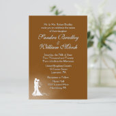 Elegant Chocolate Wedding Invitation Kaart (Staand voorkant)