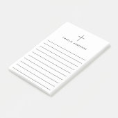 Elegant christelijk kruis naam in het wit post-it® notes (Schuin)