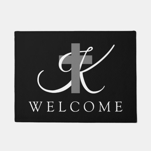 Elegant Christelijk religieus monogram Deurmat (Voorkant)