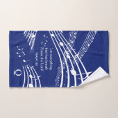Elegant Christian Blue Music Notes Monogramme (Serviette à main)