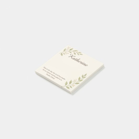 Elegant Christian Botanical Sticky Post-It Notes (Schuin)