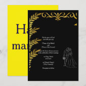 Elegant Christian Wedding Invitation | Gold Floral (Devant / Derrière)