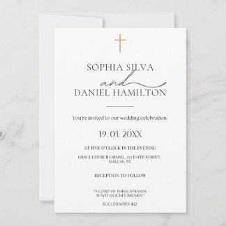 Elegant Christian Wedding Invitation  Kaart
