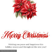 Elegant Christmas Bouquet Script Font Greeting  Feestdagenkaart