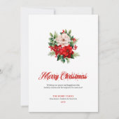 Elegant Christmas Bouquet Script Font Greeting  Feestdagenkaart (Voorkant)