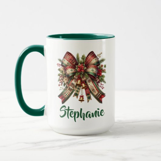 Elegant Christmas Bow Mug Gift Mok (Links)