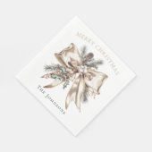 Elegant Christmas Bow Personalized Napkins Servet (Hoek)