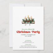 Elegant Christmas Candles Pine Wreath Invitation (Devant)