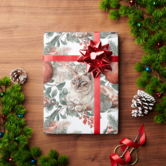 Elegant Christmas Cat Cadeaupapier