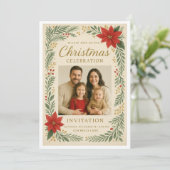 Elegant Christmas celebration Invitation  (Debout devant)