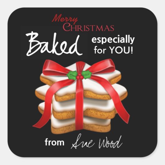 Elegant Christmas Cookie Gift Label Stickers (Voorkant)