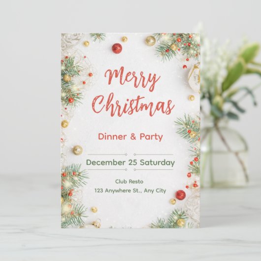 Elegant Christmas Dinner Invitation (Debout devant)