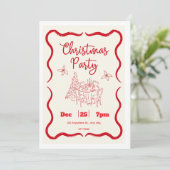 Elegant Christmas Dinner Invitation  Kaart (Staand voorkant)