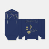 Elegant Christmas Faux Glitter Ornamenten Gold Nav Bedankdoosjes (Uitgevouwen)