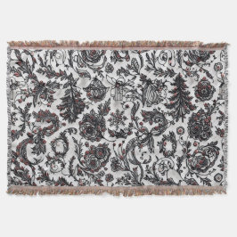 Elegant Christmas floral ornament pattern design Deken