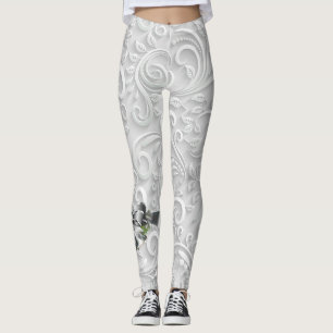 "ELEGANT CHRISTMAS FLORAL PRINT" LEGGINGS