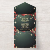 Elegant Christmas Frame Background with Gold Stars All In One Uitnodiging (Binnenkant)