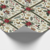 Elegant Christmas Gift Wrap with Snowflakes Cadeaupapier (Hoek)
