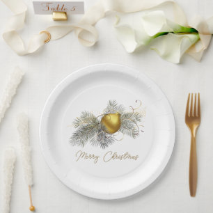 Elegant Christmas Gold Ornament Papieren Bordje
