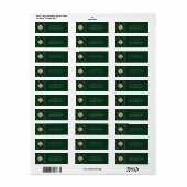 Elegant Christmas Green Plaid Return Address Etiket (Full Sheet)