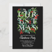 Elegant CHRISTMAS Greenery Party Kaart (Voorkant)