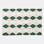 Elegant Christmas Harlequin Pattern with Snowflake Theedoek (Horizontaal)