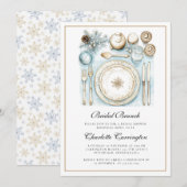 Elegant Christmas Holiday Bridal Brunch Invitation Kaart (Voorkant / Achterkant)