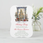 Elegant Christmas Holiday Invitation Window (Debout devant)