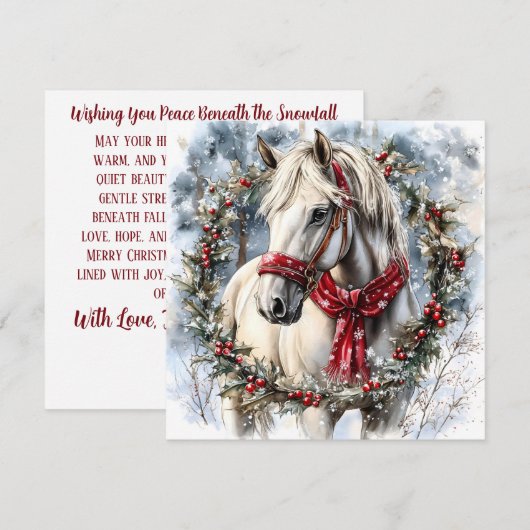 Elegant Christmas Horse with Winter Wreath Custom (Voorkant / Achterkant)