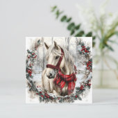 Elegant Christmas Horse with Winter Wreath Custom (Staand voorkant)