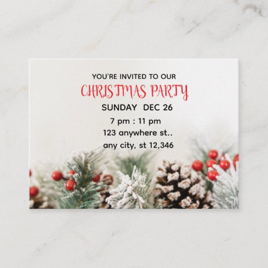 Elegant Christmas Invitation (Devant)