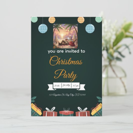 Elegant Christmas Invitation – A Festive Design (Debout devant)