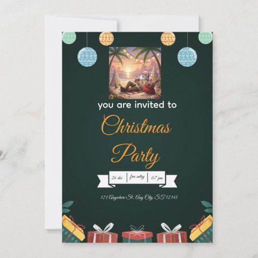 Elegant Christmas Invitation – A Festive Design Kaart (Voorkant)
