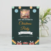 Elegant Christmas Invitation – A Festive Design Kaart (Staand voorkant)