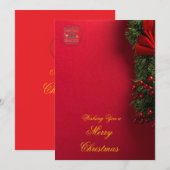 Elegant Christmas Invitation Card | Merry Christma (Devant / Derrière)
