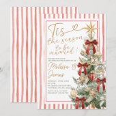 Elegant Christmas Marriage Red & Gold Kaart (Voorkant / Achterkant)