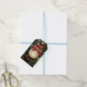 Elegant Christmas Ornament Collection with Red Bow Cadeaulabel (Met Touw)
